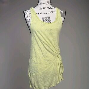 Victoria's Secret Women's Sz M‎ Neon Yellow Sleeveless Racerback Pleated Tee